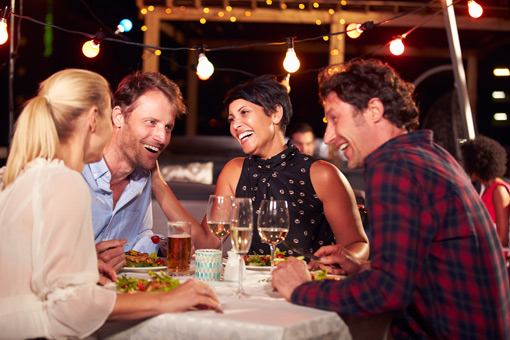 People enjoying dinner